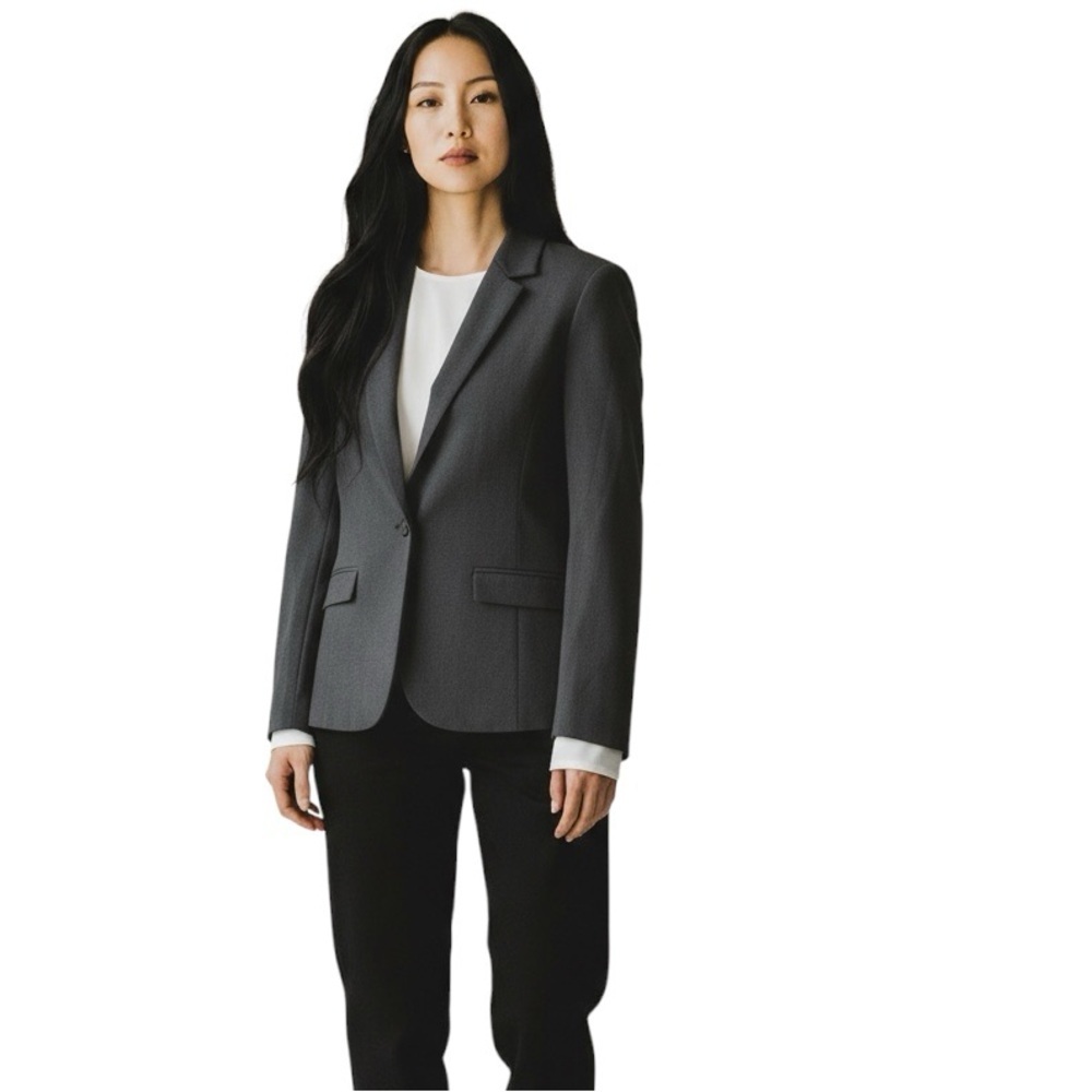 Liz Claiborne Jacket Women's 8 Gray Kate Classic Fit Single Breasted Blazer NEW